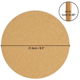 Belle Vous 4 Pack Round Cork Trivets - 21.6cm / 8.5 inches Diameter, 1cm / 0.39 inches Thick - Corkboard Hot Pads Used for Coasters, Placemats, Kitchen Surfaces, Kettles, Pots, Pans, and Plants