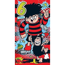 The Beano Dennis the Menace 8th Birthday Card Age 8 BN016 Multi Colour,232x128mm