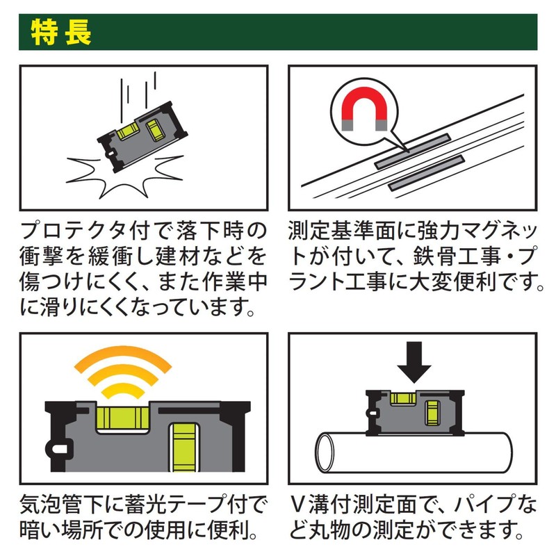 Niigata Seiki SK Super Magnetic Force Level with Magnet, 3.9