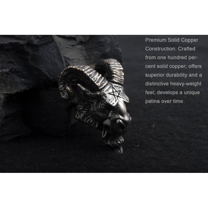 FLAMEDUKE Sheep Head Paracord Bead, Copper, 0.92x0.85x0.78 in, Handcrafted for