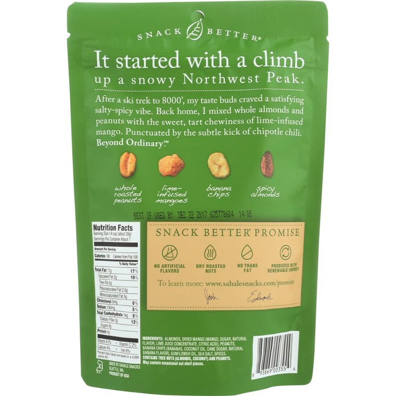 Sahale Snacks Mango Tango Almond Fruit and Nut Mix, 8