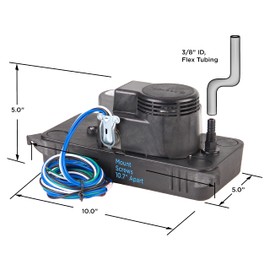 Beckett CL201ULP Low Profile Plenum Rated Condensate Pump, 115V, 20 Foot Max Lift