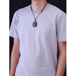 COAI Gift Ideas Lucky Necklace with Pixiu Pendant, Stone, Obsidian