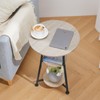 Dulcii Small Round End Table for Narrow and Small Space,