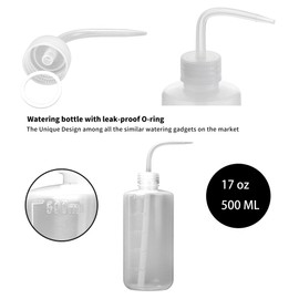 500ML Watering Bottle with 6 feet Self Watering Wick for Succulent Indoor Plants Cactus Squeeze Wash Can Long Nozzle Bend Mouth Waterer Bonsai Terrarium Orchids Seedling African Violets Fairy Garden