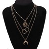 Boho Layered Necklace Moon World Map Pendant Necklace Chain Jewellery