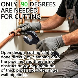 Ratcheting Tubing Cutter, Copper Pipe Cutter, Ratcheting Pipe Cutter 5/16" To 1 1/8", 2 in 1-360° Close Quarters Tube Compact Cutter with Deburring Tool for Cutting Copper and Metal Pipes