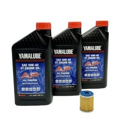 Yamaha Yamalube Warrior 350 (1987-2004) All Purpose Oil (3 Quarts) Oil and Filter Change Kit, #1UY-13440-02-00 and #LUB-10W40-AP-12