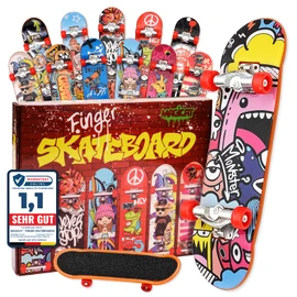 Magicat Finger Skateboard Set - 12 Unique Designs for Endless Fun! The Top Party Bag for Children's Birthday Parties, Creative Fingerboard Games