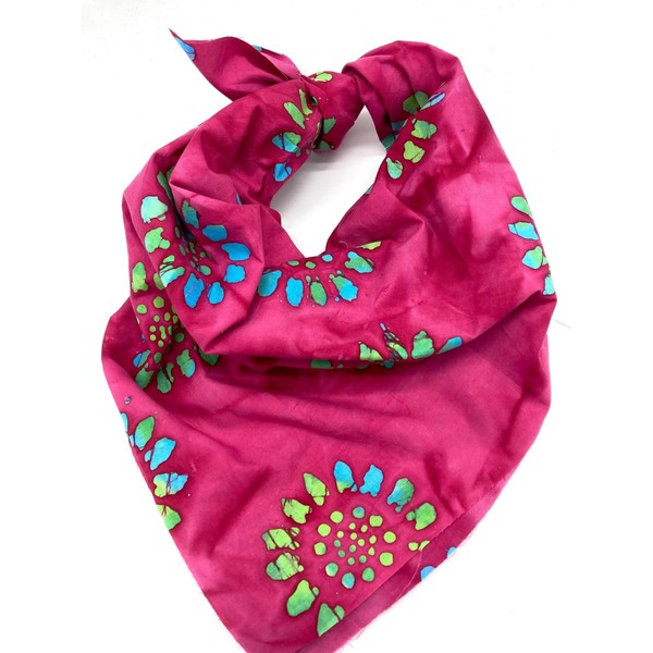 Unique Batik 27" Square Neckerchief | 100% Cotton Fabric Bandana