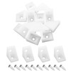 MroMax 20PCS Plastic Corner Braces White L Bracket Shelf Closet