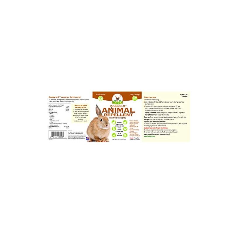 Animal Repellent - Bobbex | Ready-to-Use Outdoor Rabbit, Squirrel, and