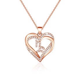 PLITI Zodiac Necklaces Rose Gold 12 Zodiac Signs Heart Necklace Horoscope Constellation Pendant Horoscope Necklace Astrology Necklace Birthday Gifts for Women Girls (Capricorn CA)