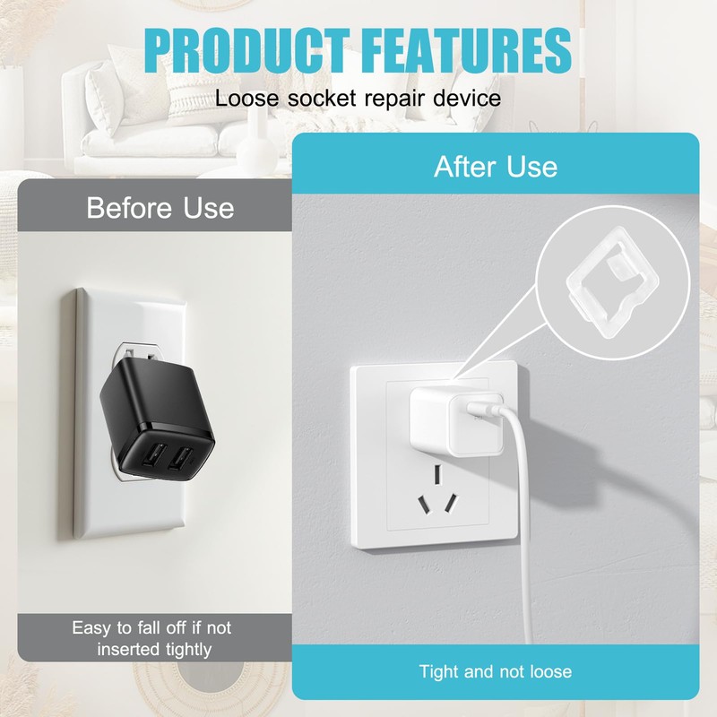 MILAKE Loose Outlet Plug Fix Secure Kit for Wobbly Wall