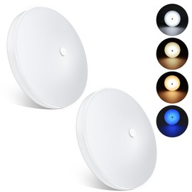 acegoo RV 3CCT 4.5'' LED Ceiling Dome Light, 3000k/4500K/6000K Switchable with Blue Nightlight 12V Puck Light for Motorhome Camper Trailer Boat, Surface Mount w/Dimmer Switch (2 Pcs)