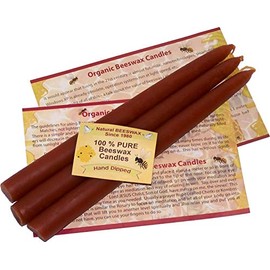 Holy Land Market 100% Beeswax 7-Hour Candles Organic Hand Made, 3/4 Inch Diameter Tappers (12 Inches - 3 Candles)