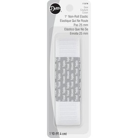 Dritz Ribbed Non-Roll Woven Inch by 1-Yard, White Elastic