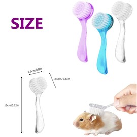 KUNBIUH 3PC Small Animal Bath Brush with Lid Soft Cleansing Brush Massage Combs for Hedgehog Guinea Pig Rabbit Chinchilla Ferret Small Animal Grooming Tool Cleaning Supplies