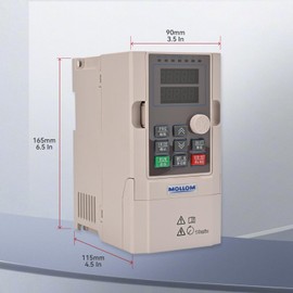 MOLLOM VFD 1.5KW 2HP 5.1A 220V Single or Three Phase Input to 3 Phase 0-3000 Hz Output Variable Frequency Drive Control Inverter for Spindle Motor CNC Speed Control