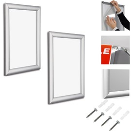 Pack OF 2. A4 Aluminium Snap Frames CLICK SIGN OR POSTER HOLDER IDEAL AS MENUS & CERTIFICATES DISPLAY