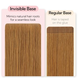 HOTBANANA Invisi Edge Tape in Hair Extensions Human Hair, 18inch 50g 10pcs Invisible & 10pcs Classic Auburn Ginger Seamless Tape in Hair Extensions Straight Injected
