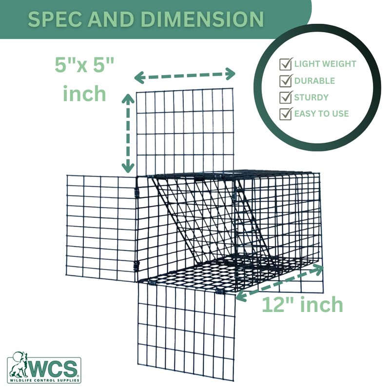 "OWDE" 5" One-Way Door Excluder –Professional Black Mesh Evictor Trap