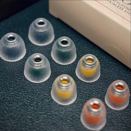 TANGZU Tang Sancai Noble Version Balanced Bore Eartips, Liquid Silicone Medical Grade Hypoallergic Ear Plugs for in-Ear Monitor, Venturi Stainless Steel Filter Zone Design IEM Ear Tips (S- 4 Pairs)