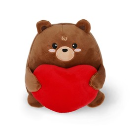 Legami - Plush Bear with Heart, Super Cute, Soft Plush Bear with Heart, Stands Alone, Valentine's Day Gift, Size 12.5 x 17.5 cm, Teddy Bear