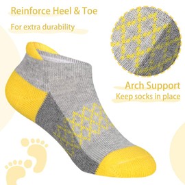 Girls Socks 6-Pack Ankle Athletic Socks For Children Cushioned Sole Low Cut Casual Socks For Little Big Kids