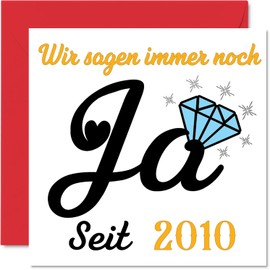 Stuff4 14th Wedding Anniversary Card Love - Yes Since 2010-14 Anniversary Card Wedding Anniversary Gifts for My Husband My Wife 145 mm Funny Greeting Cards