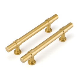 LONTAN 10 Gold Kitchen Cupboard 96mm Gold Kitchen Door Handles T-Shaped Dresser Drawer Pulls Vintage Wardrobe Bedroom Cabinet Door Pulls
