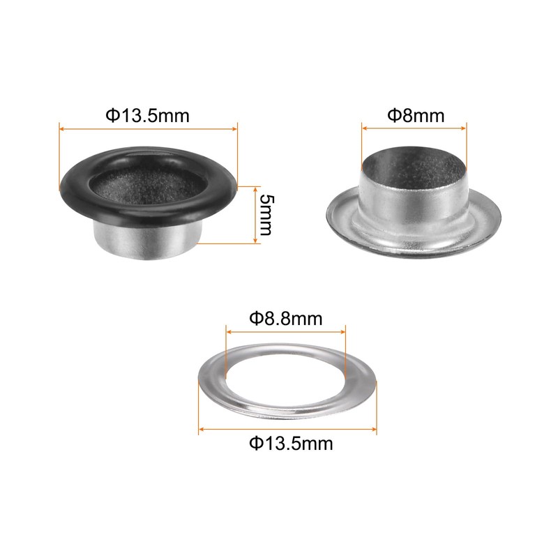 sourcing map 100 Sets Colour Round Nozzles 8 mm Hole