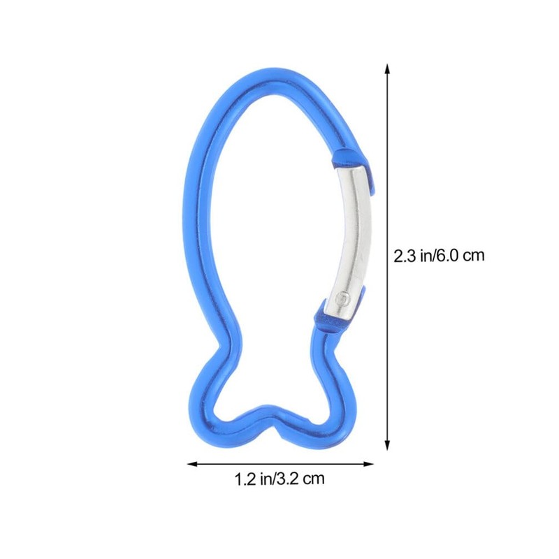 HOODANCOS 12Pcs Carabiners Clip, Fish Shape Spring-Loaded Gate Key Chain