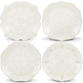Lenox 829072 French Perle White 4-Piece Assorted Dessert Plate Set