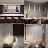 LMQNINE Kitchen Light Fixtures Ceiling Dimmable LED Modern Gold Pendant