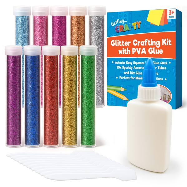 SOL Glitter Crafting Kit with PVA Glue & Glue Spreaders