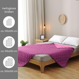 wometo Microfibre Summer Duvet Reversible Design 155 x 220 cm OekoTex - Purple and Pink Boil-Proof 95° Summer Duvet for Camping and Hot Days I Can Be Used without Cover I Colourful and Colourful