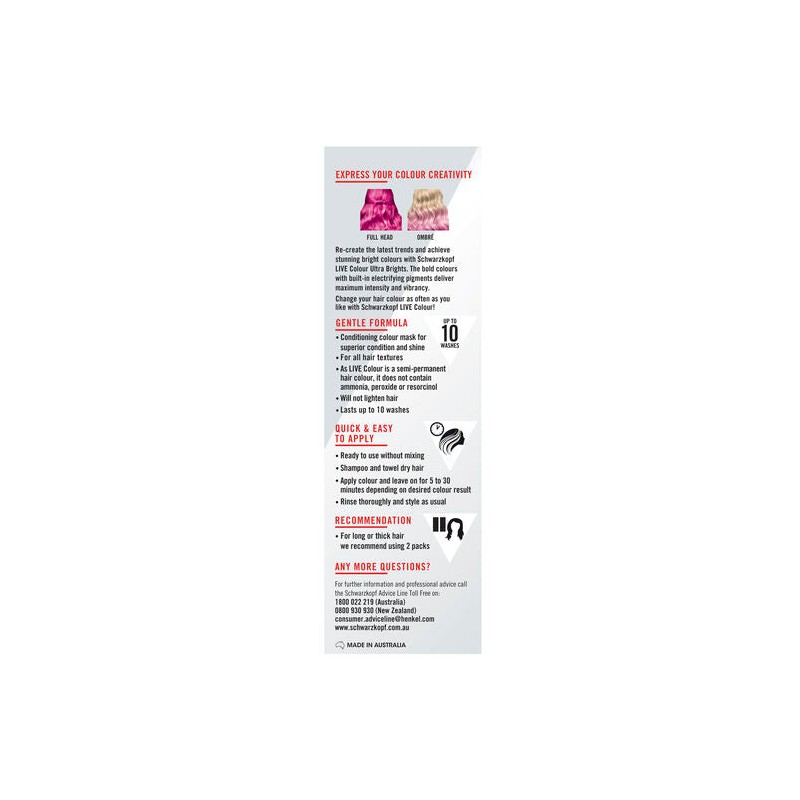 Schwarzkopf Live Colour Ultra Brights Shocking Pink 75ml