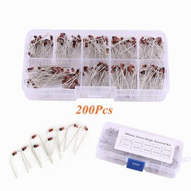 Kit de diodo Zener, Acogedor 200Pcs 10Values ​​Kit surtido de diodo Zener con caja de almacenamiento, 8.2V / 9.1V / 10V / 11V / 12V / 13V / 15V / 16V / 18V / 22V, Rango 1N4738~1N4748