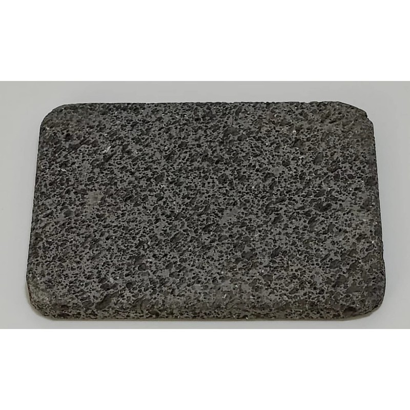 Volcanic stone cooking tile, flat surface without groove, rounded corners,