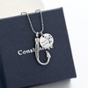 Cremation Jewelry for Ashes Urn Memorial Necklace Fish Hook Design
