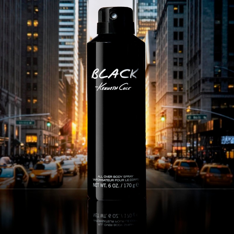 Kenneth Cole Black All Over Body Spray for Men, Aromatic