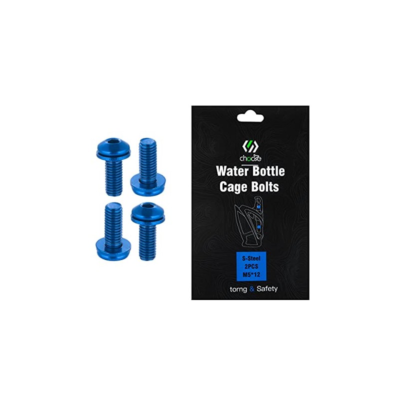 CNC Bike Bottle Cage M5x12mm MTB Screws Bottle Cage Blue