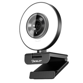Cámara Web Ocelot Gaming. Full HD 60 FPS, aro de luz 3 tonalidades. Modelo Iris- W1