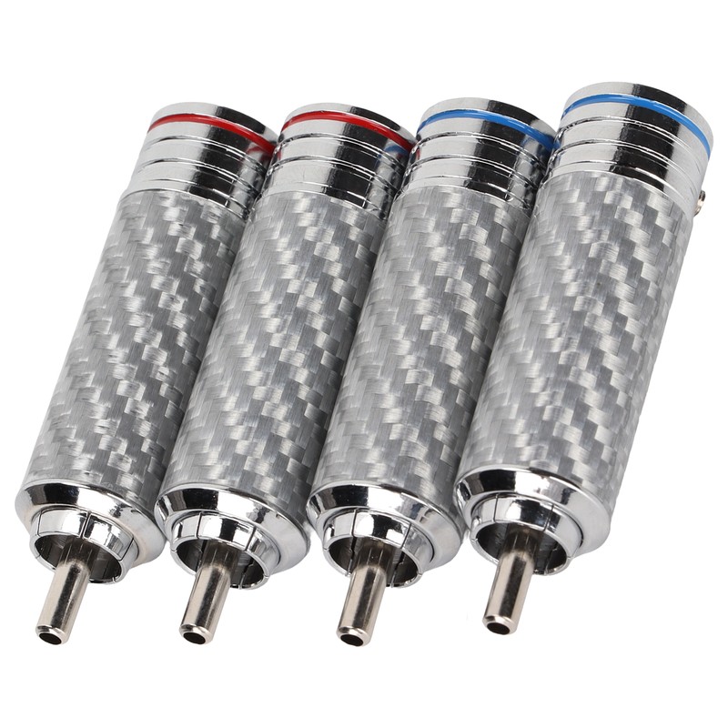 4Pcs RCA Sound Plug Chrome Plated Welding Phono RCA Male