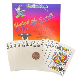 Ted's Sterling Magic Bicycle Svengali Deck Trick in Blue Back, Clubs Suit, Choose Your Force Card (Jack)