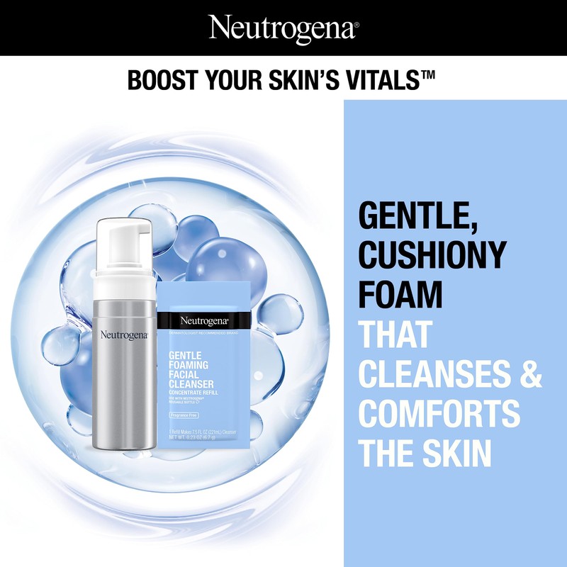 Neutrogena Reusable Gentle Foaming Facial Cleanser Starter Kit, Fragrance-Free Face