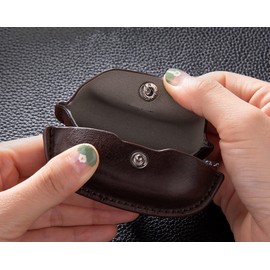 GIOPUEY Case Compatible with Sony WF-1000XM5, PU Leather Protective Case with Keychain Hook, Case Cover for Boys Girls Men Women - Brown