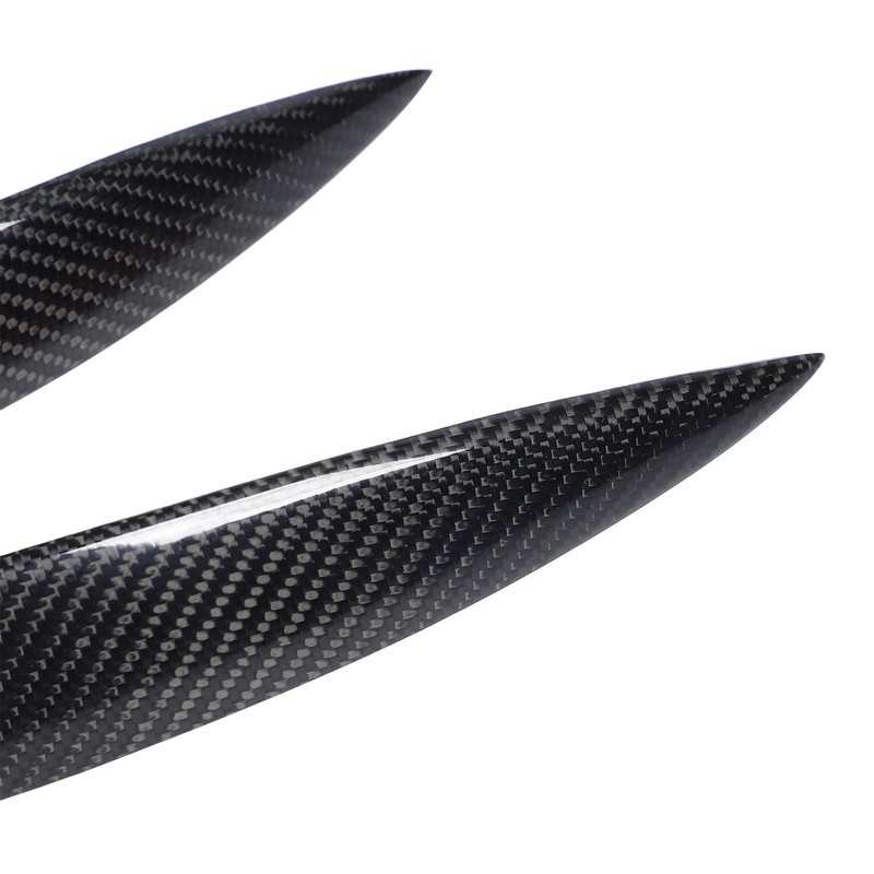 2pcs Carbon Fiber Headlight Eyebrows Left Right Glossy 3K Twill