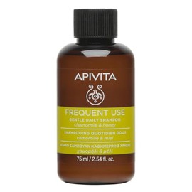 Apivita Shampoo Uso Frecuente 75ml - Shampoo Natural sin sulfatos ni parabenos con manzanilla y Miel - Hidrata, Ofrece suavidad y Elasticidad, Ayuda a prevenir Las Puntas Abiertas